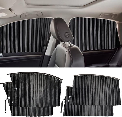 4 Pack Slidable Magnetic Car Side Window Sun Shade Curtain