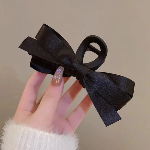 Elegant Black Bow Grab Clip Girls Elegant